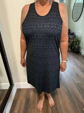 Columbia Black Patterned Sleeveless Midi Dress